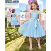 imageGRACE KARIN Girls Sequin Dress Christmas Party Dance Formal Birthday Fancy Sparkly Halter Chiffon Dresses Size 514Light Blue
