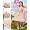 imageGRACE KARIN Girls Sequin Dress Christmas Party Dance Formal Birthday Fancy Sparkly Halter Chiffon Dresses Size 514Rose Gold