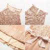 imageGRACE KARIN Girls Sequin Dress Christmas Party Dance Formal Birthday Fancy Sparkly Halter Chiffon Dresses Size 514Rose Gold