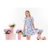imageGRACE KARIN Girls Smock Floral Dress Puffy Short Sleeve Aline Spring Summer Holiday Birthday Formal Midi Dresses 512YBlue Flower