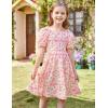 imageGRACE KARIN Girls Smock Floral Dress Puffy Short Sleeve Aline Spring Summer Holiday Birthday Formal Midi Dresses 512YPink Flower