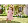 imageGRACE KARIN Girls Smock Floral Dress Puffy Short Sleeve Aline Spring Summer Holiday Birthday Formal Midi Dresses 512YPink Flower