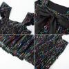 imageGRACE KARIN Girls Sequin Dress Flutter Sleeve ALine Tie Back Sparkly Formal Party Dress for Girl 512YBlack