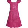 imageGRACE KARIN Girls Sequin Dress Flutter Sleeve ALine Tie Back Sparkly Formal Party Dress for Girl 512YHot Pink