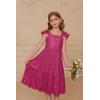 imageGRACE KARIN Girls Sequin Dress Flutter Sleeve ALine Tie Back Sparkly Formal Party Dress for Girl 512YHot Pink