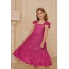 imageGRACE KARIN Girls Sequin Dress Flutter Sleeve ALine Tie Back Sparkly Formal Party Dress for Girl 512YHot Pink
