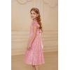 imageGRACE KARIN Girls Sequin Dress Flutter Sleeve ALine Tie Back Sparkly Formal Party Dress for Girl 512YPink
