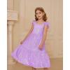imageGRACE KARIN Girls Sequin Dress Flutter Sleeve ALine Tie Back Sparkly Formal Party Dress for Girl 512YPurple