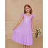 imageGRACE KARIN Girls Sequin Dress Flutter Sleeve ALine Tie Back Sparkly Formal Party Dress for Girl 512YPurple