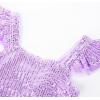 imageGRACE KARIN Girls Sequin Dress Flutter Sleeve ALine Tie Back Sparkly Formal Party Dress for Girl 512YPurple
