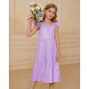 imageGRACE KARIN Girls Sequin Dress Flutter Sleeve ALine Tie Back Sparkly Formal Party Dress for Girl 512YPurple