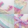 imageGRACE KARIN Girls Sequin Dress Flutter Sleeve ALine Tie Back Sparkly Formal Party Dress for Girl 512YRainbow