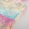 imageGRACE KARIN Girls Sequin Dress Flutter Sleeve ALine Tie Back Sparkly Formal Party Dress for Girl 512YRainbow
