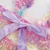 imageGRACE KARIN Girls Sequin Dress Flutter Sleeve ALine Tie Back Sparkly Formal Party Dress for Girl 512YRainbow