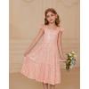 imageGRACE KARIN Girls Sequin Dress Flutter Sleeve ALine Tie Back Sparkly Formal Party Dress for Girl 512YRose Gold
