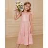 imageGRACE KARIN Girls Sequin Dress Flutter Sleeve ALine Tie Back Sparkly Formal Party Dress for Girl 512YRose Gold