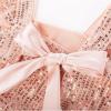 imageGRACE KARIN Girls Sequin Dress Flutter Sleeve ALine Tie Back Sparkly Formal Party Dress for Girl 512YRose Gold