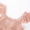 imageGRACE KARIN Girls Sequin Dress Flutter Sleeve ALine Tie Back Sparkly Formal Party Dress for Girl 512YRose Gold