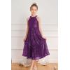 imageGRACE KARIN Girls Sequin Dress Formal Party Elegant Fancy Girls Maxi Long Dress for 514YDark Purple