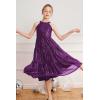 imageGRACE KARIN Girls Sequin Dress Formal Party Elegant Fancy Girls Maxi Long Dress for 514YDark Purple