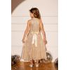 imageGRACE KARIN Girls Sequin Dress Formal Party Elegant Fancy Girls Maxi Long Dress for 514YGold