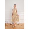 imageGRACE KARIN Girls Sequin Dress Formal Party Elegant Fancy Girls Maxi Long Dress for 514YGold