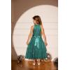 imageGRACE KARIN Girls Sequin Dress Formal Party Elegant Fancy Girls Maxi Long Dress for 514YGreen