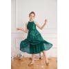 imageGRACE KARIN Girls Sequin Dress Formal Party Elegant Fancy Girls Maxi Long Dress for 514YGreen