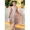 imageGRACE KARIN Girls Sequin Dress Formal Party Elegant Fancy Girls Maxi Long Dress for 514YRose Gold