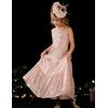imageGRACE KARIN Girls Sequin Dress Formal Party Elegant Fancy Girls Maxi Long Dress for 514YRose Gold
