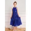 imageGRACE KARIN Girls Sequin Dress Formal Party Elegant Fancy Girls Maxi Long Dress for 514YRoyal Blue