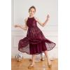 imageGRACE KARIN Girls Sequin Dress Formal Party Elegant Fancy Girls Maxi Long Dress for 514YWine Red