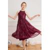 imageGRACE KARIN Girls Sequin Dress Formal Party Elegant Fancy Girls Maxi Long Dress for 514YWine Red