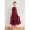 imageGRACE KARIN Girls Sequin Dress Formal Party Elegant Fancy Girls Maxi Long Dress for 514YWine Red