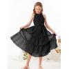imageGRACE KARIN Girls Sleeveless Casual Aline Flowy Summer Maxi Dress for 514 YearsBlack