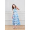 imageGRACE KARIN Girls Sleeveless Casual Aline Flowy Summer Maxi Dress for 514 YearsBlue Flower