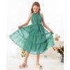 imageGRACE KARIN Girls Sleeveless Casual Aline Flowy Summer Maxi Dress for 514 YearsBlue Green