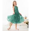 imageGRACE KARIN Girls Sleeveless Casual Aline Flowy Summer Maxi Dress for 514 YearsBlue Green