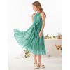 imageGRACE KARIN Girls Sleeveless Casual Aline Flowy Summer Maxi Dress for 514 YearsBlue Green
