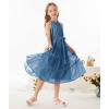 imageGRACE KARIN Girls Sleeveless Casual Aline Flowy Summer Maxi Dress for 514 YearsGrey Blue