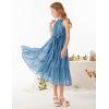 imageGRACE KARIN Girls Sleeveless Casual Aline Flowy Summer Maxi Dress for 514 YearsGrey Blue