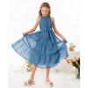 imageGRACE KARIN Girls Sleeveless Casual Aline Flowy Summer Maxi Dress for 514 YearsGrey Blue