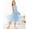 imageGRACE KARIN Girls Sleeveless Casual Aline Flowy Summer Maxi Dress for 514 YearsLight Blue