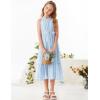 imageGRACE KARIN Girls Sleeveless Casual Aline Flowy Summer Maxi Dress for 514 YearsLight Blue