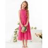 imageGRACE KARIN Girls Sleeveless Casual Aline Flowy Summer Maxi Dress for 514 YearsRose Red