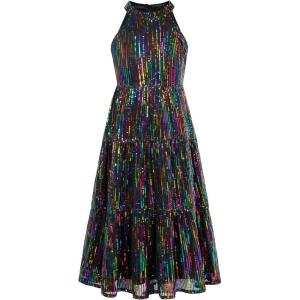 imageGRACE KARIN Girls Sequin Dress Formal Party Elegant Fancy Girls Maxi Long Dress for 514YBlack Multicolor