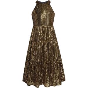 imageGRACE KARIN Girls Sequin Dress Formal Party Elegant Fancy Girls Maxi Long Dress for 514YDark Gold