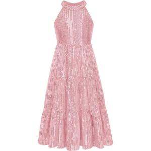 imageGRACE KARIN Girls Sequin Dress Formal Party Elegant Fancy Girls Maxi Long Dress for 514YPink