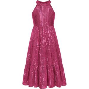 imageGRACE KARIN Girls Sequin Dress Formal Party Elegant Fancy Girls Maxi Long Dress for 514YRose Red