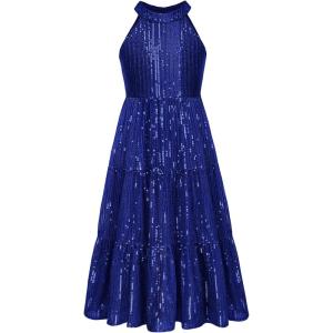 imageGRACE KARIN Girls Sequin Dress Formal Party Elegant Fancy Girls Maxi Long Dress for 514YRoyal Blue
